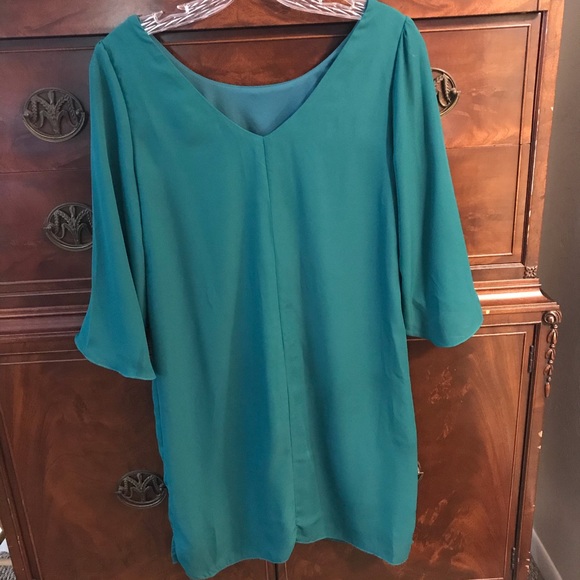 Host Pick 🎉🎉 Radiant Charlotte Russe Chiffon Green Dress - Picture 6 of 6